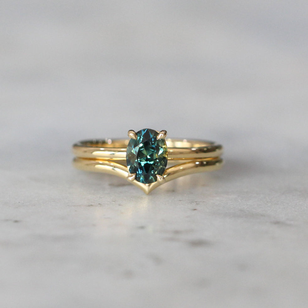 billy wedding band with engagement ring