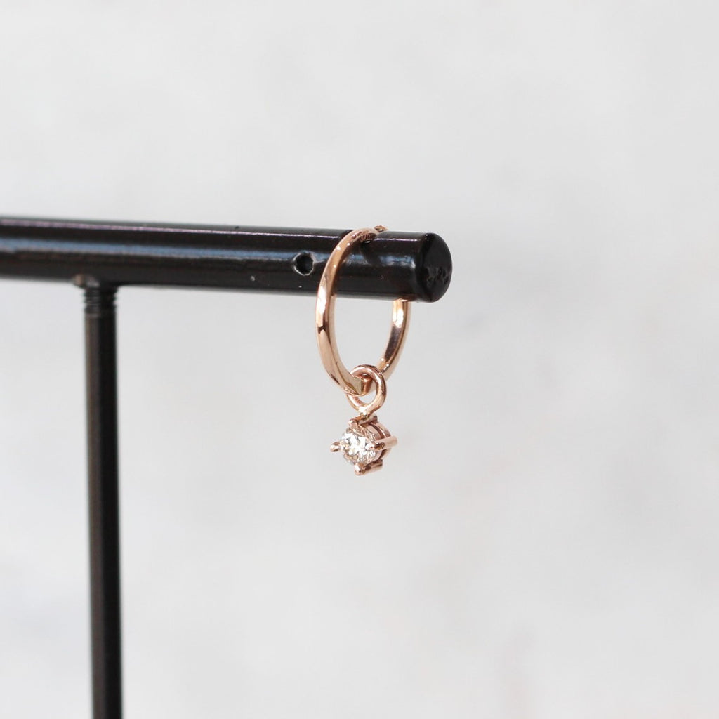 champagne diamond mini hoop earrings