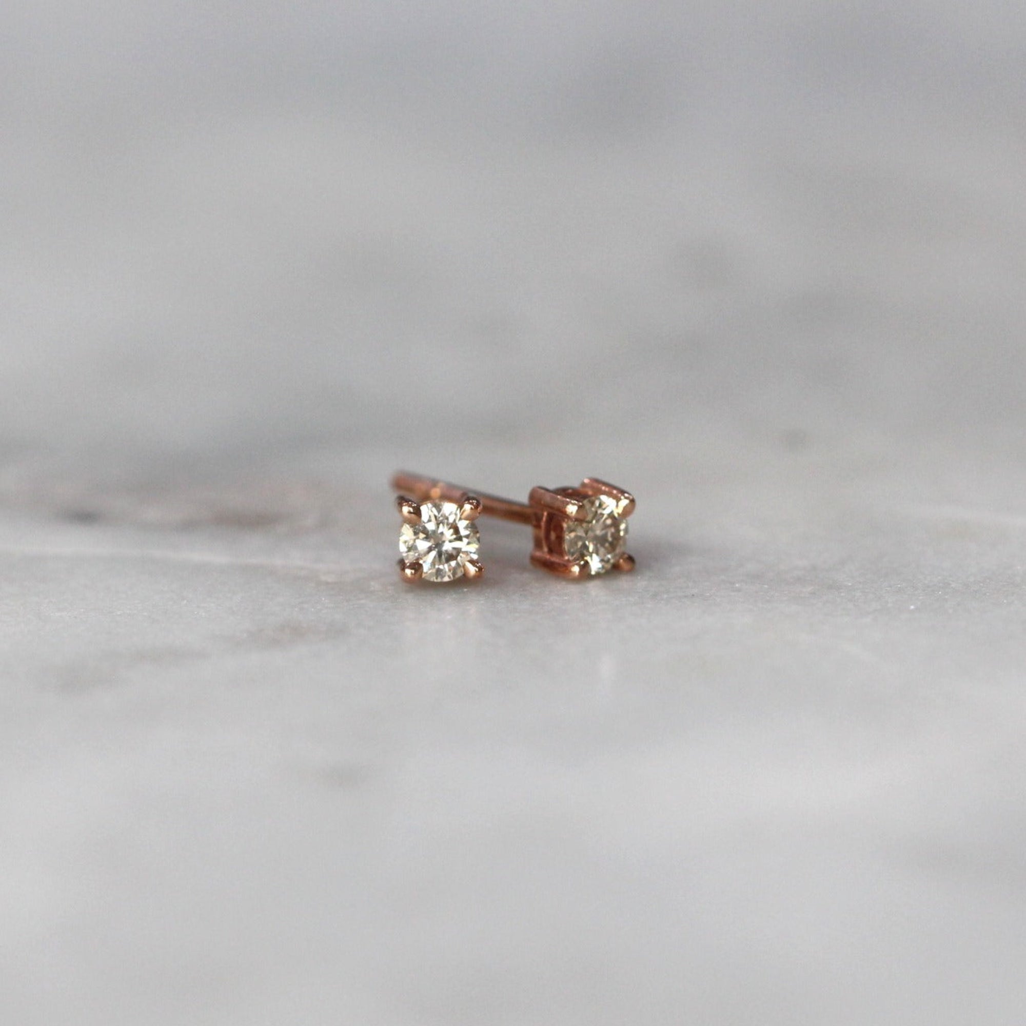 champagne diamond stud earrings