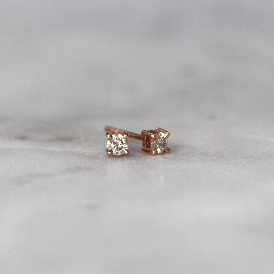 champagne diamond stud earrings