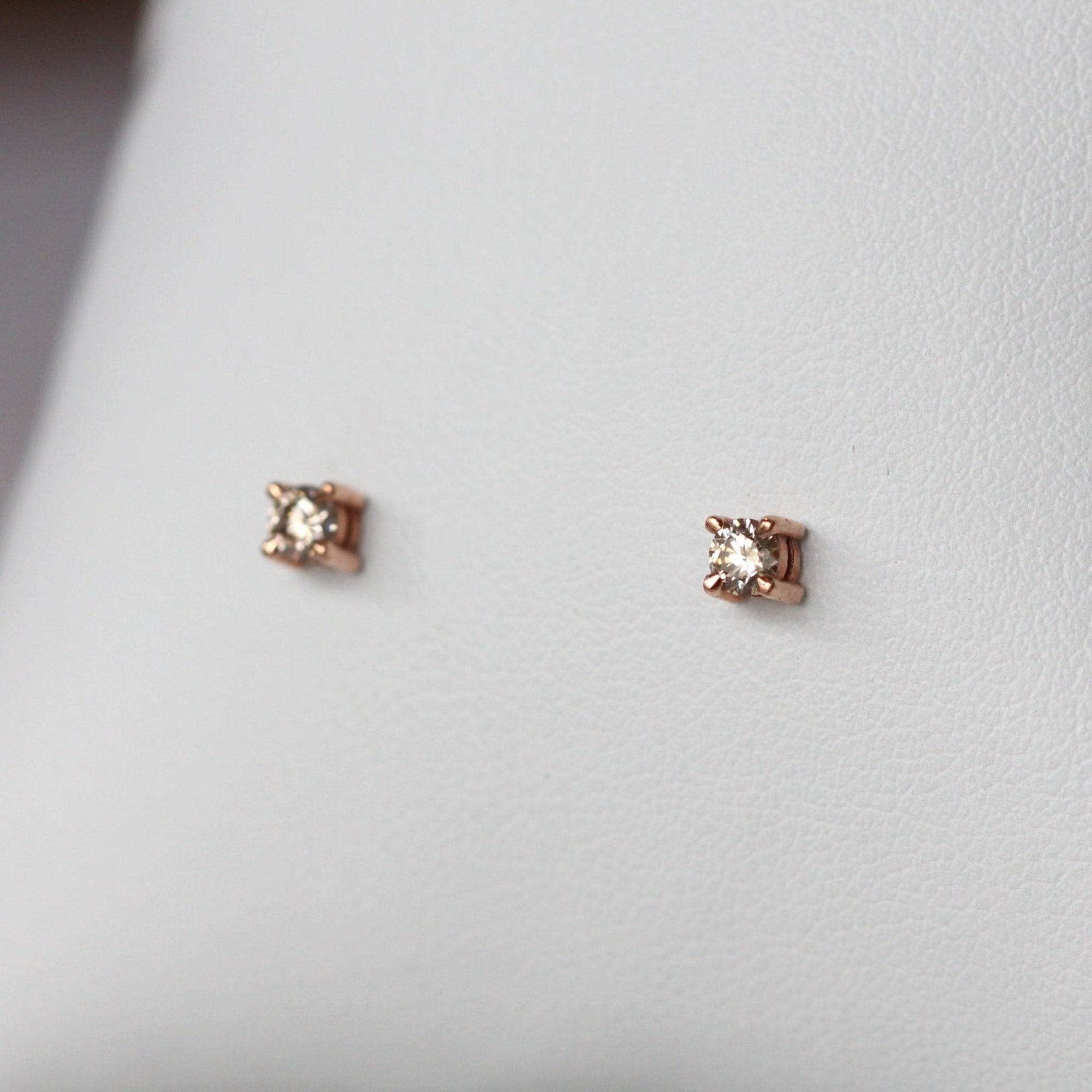 champagne diamond stud earrings