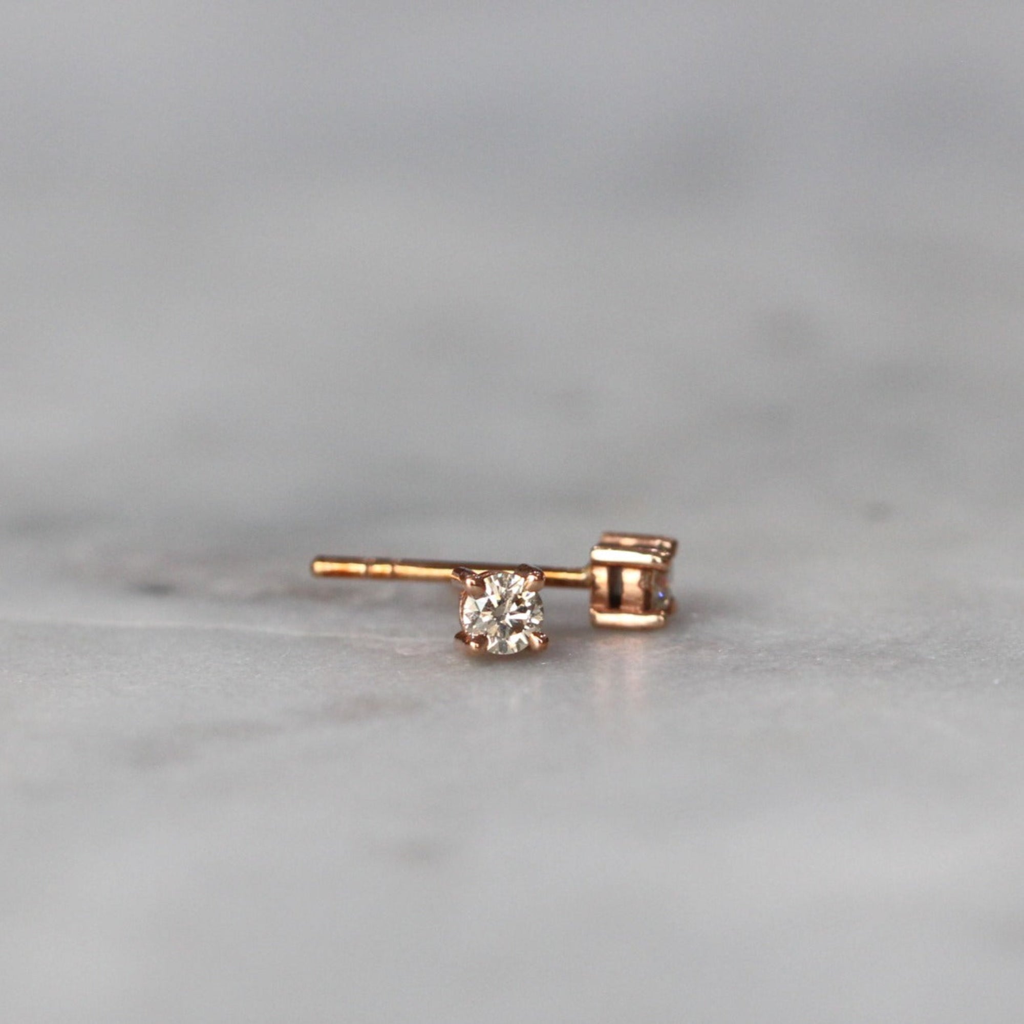 champagne diamond stud earrings