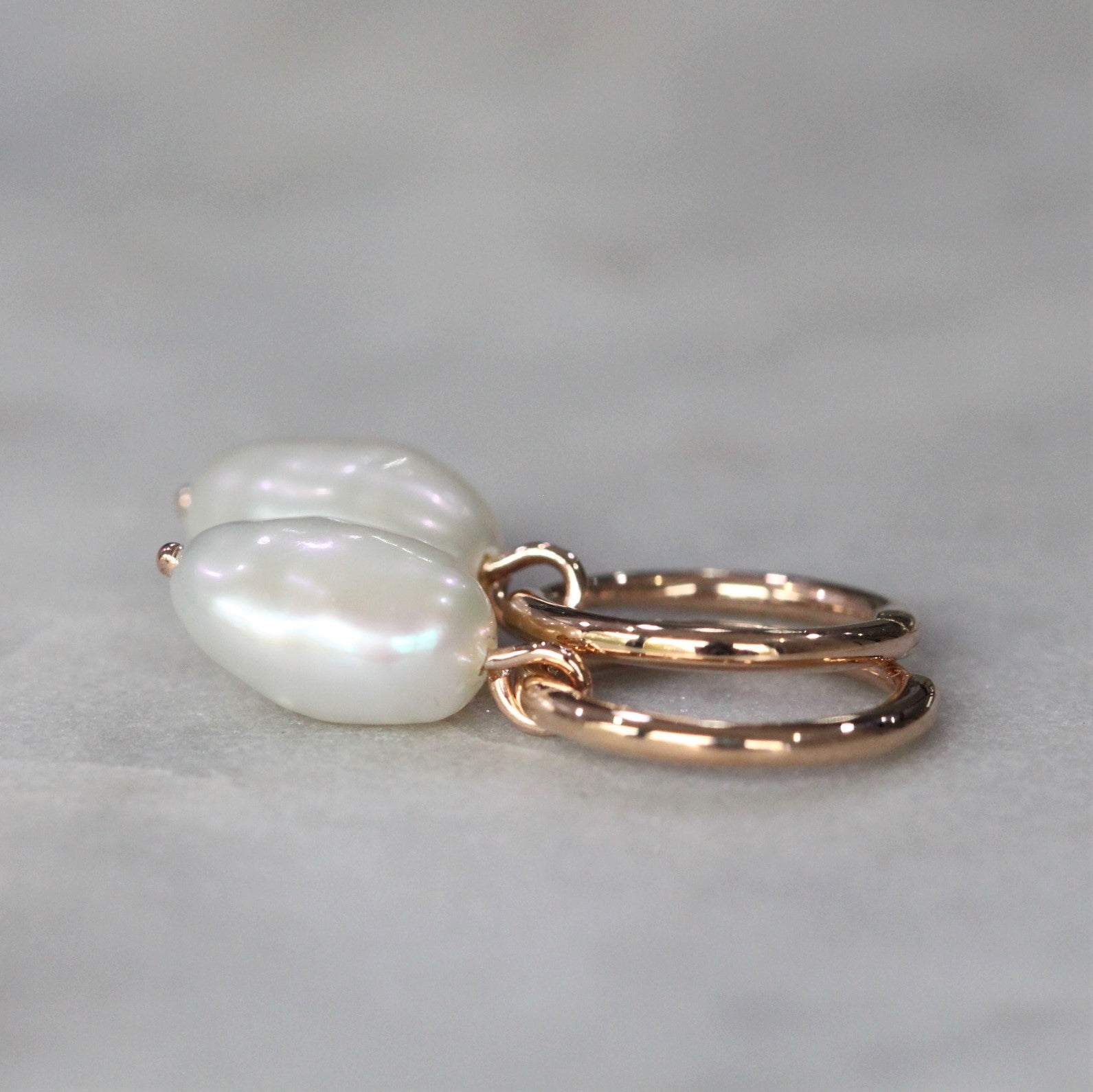 classic pearl hoop earring