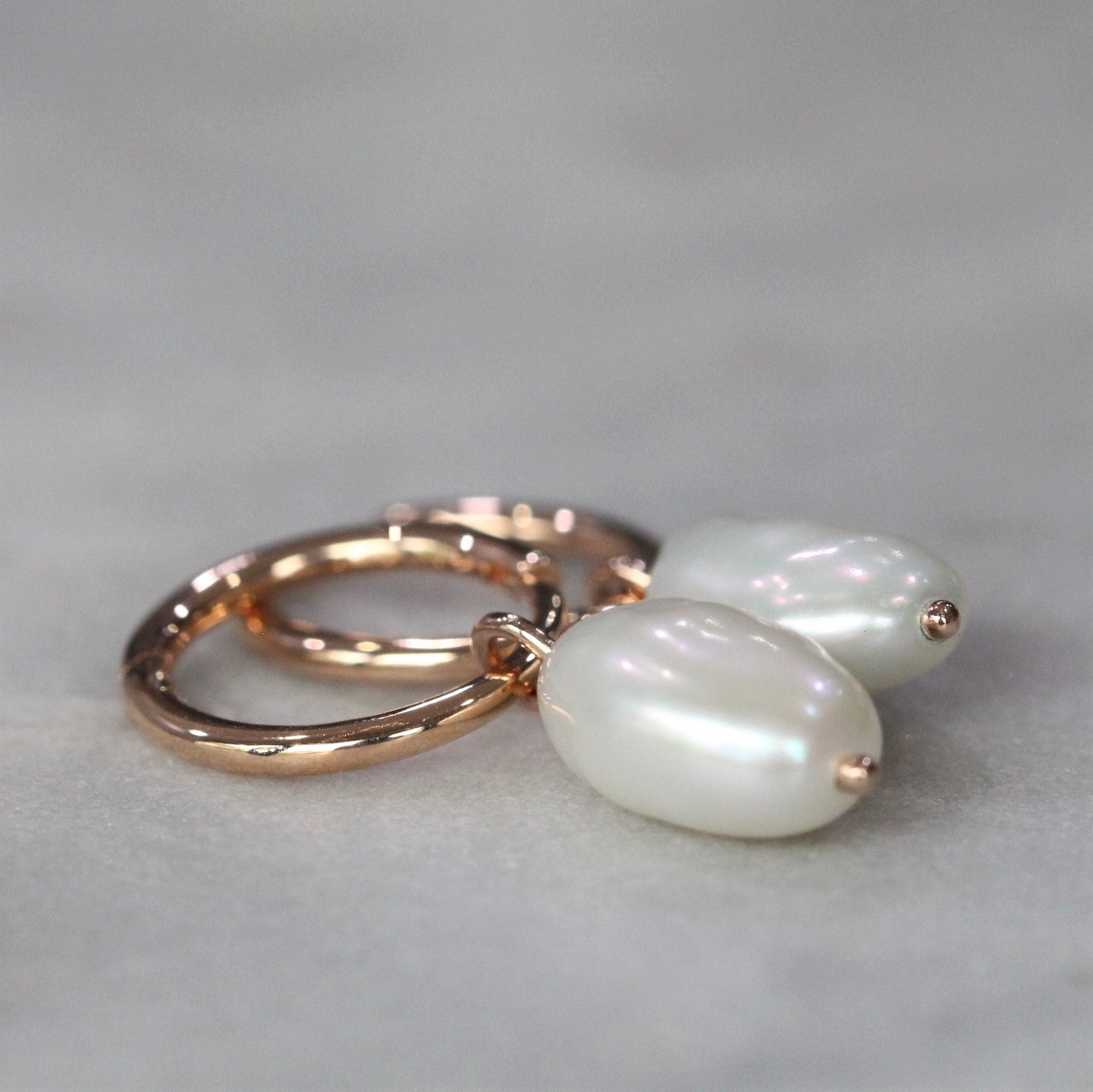 classic pearl hoop earring