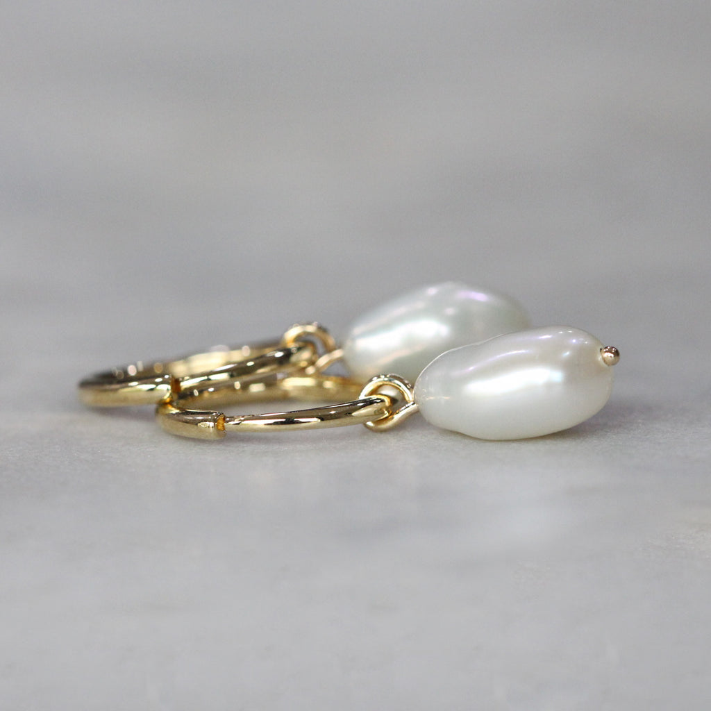 classic pearl hoop earring