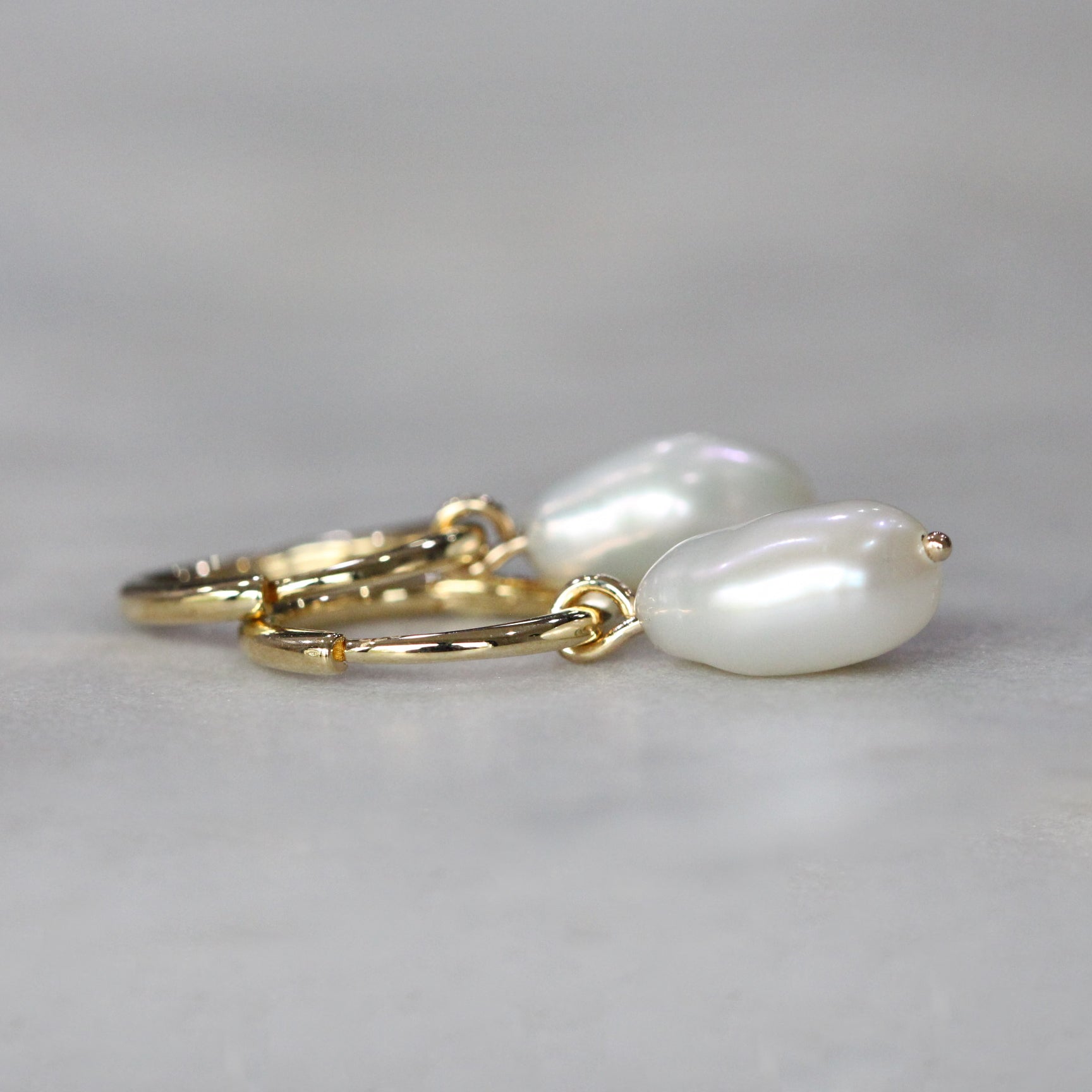 classic pearl hoop earring