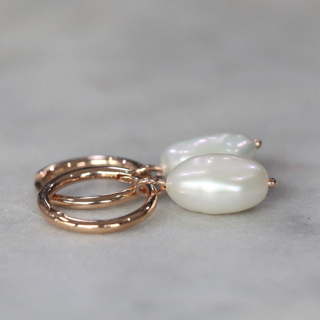 classic pearl hoop earrings