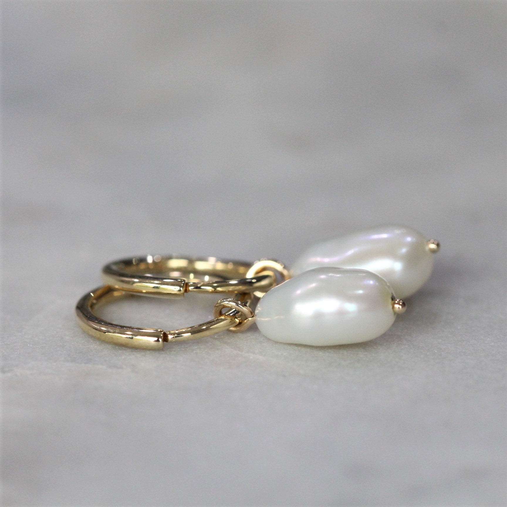 classic pearl hoop earring