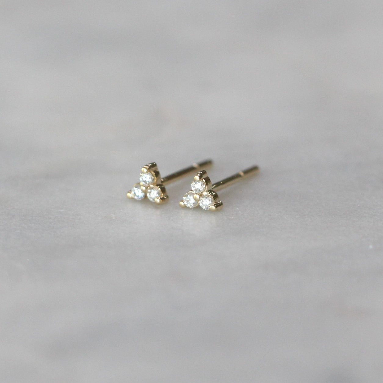 diamond trio stud earrings