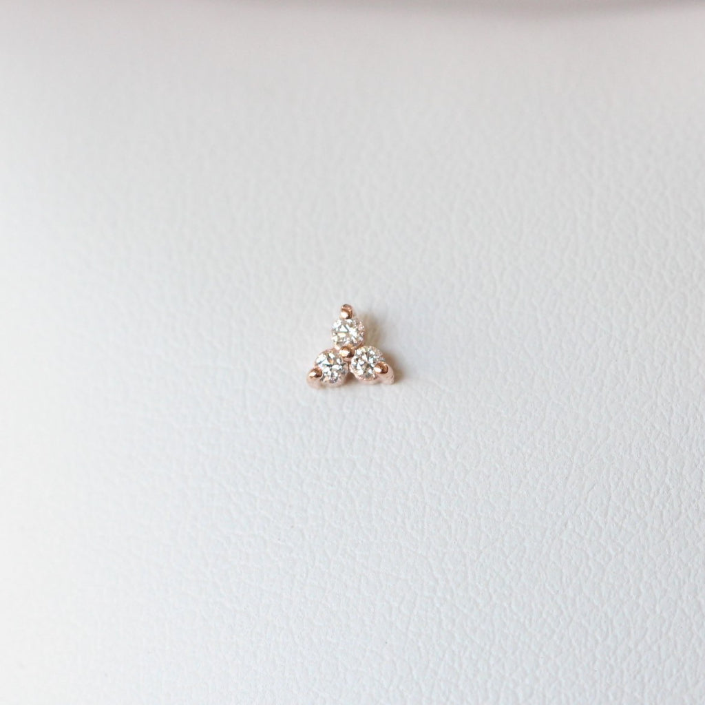 diamond trio stud earrings