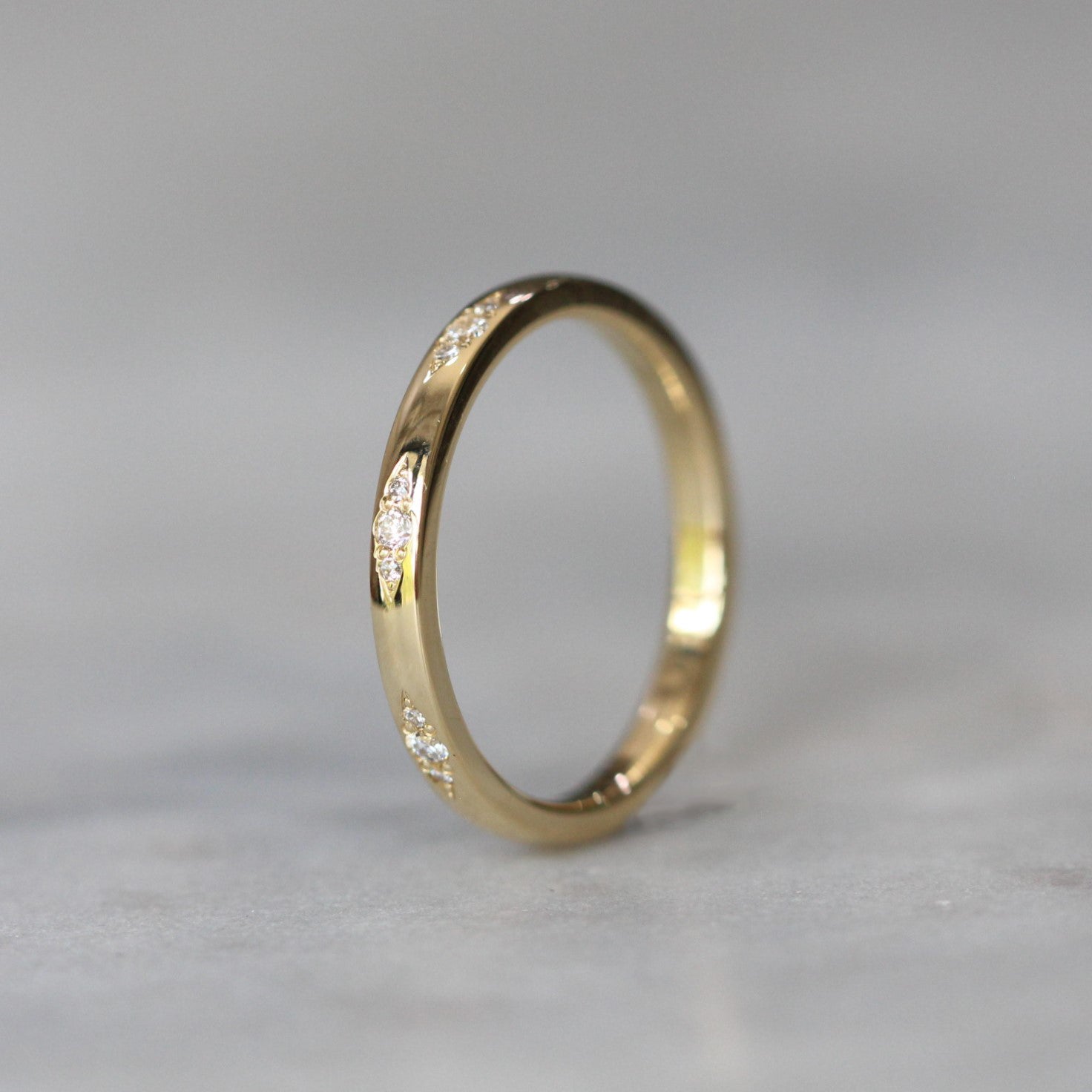 diamond trio wedding band