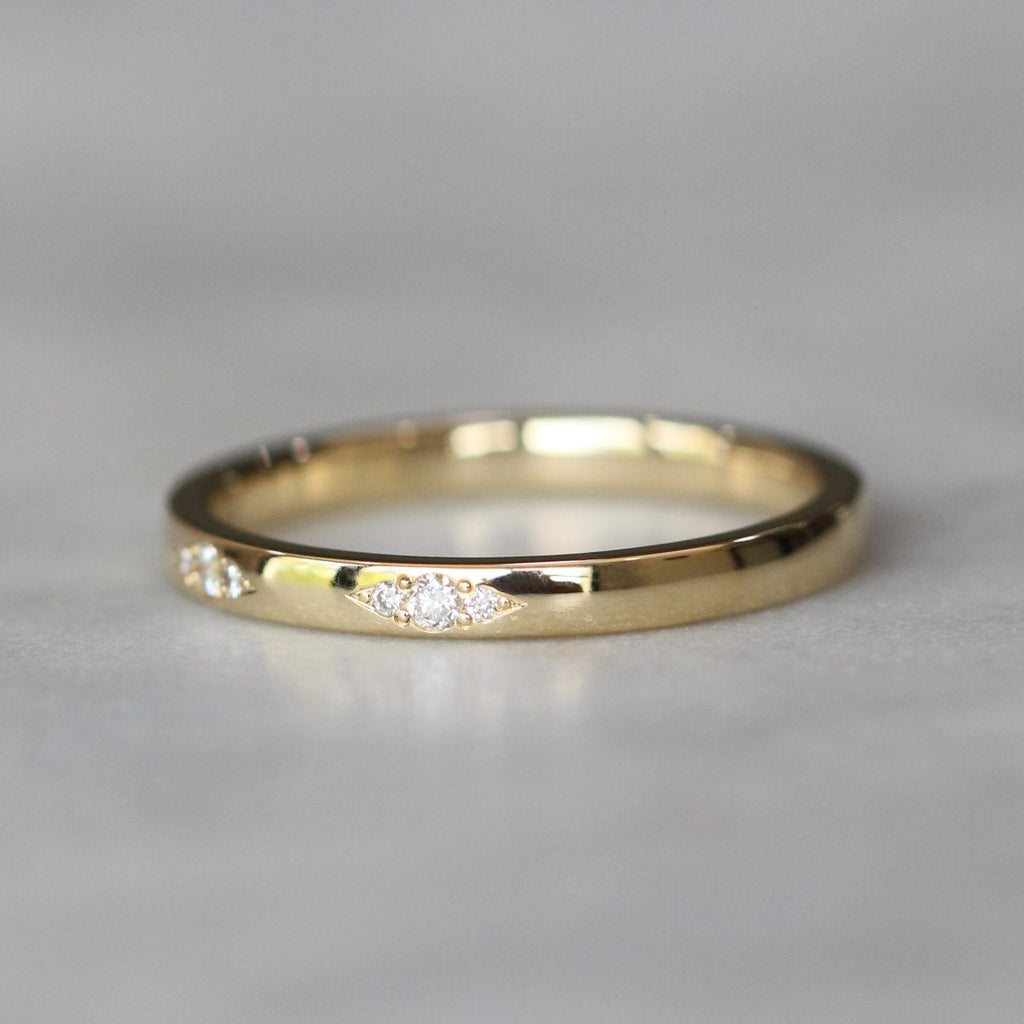 diamond trio wedding band