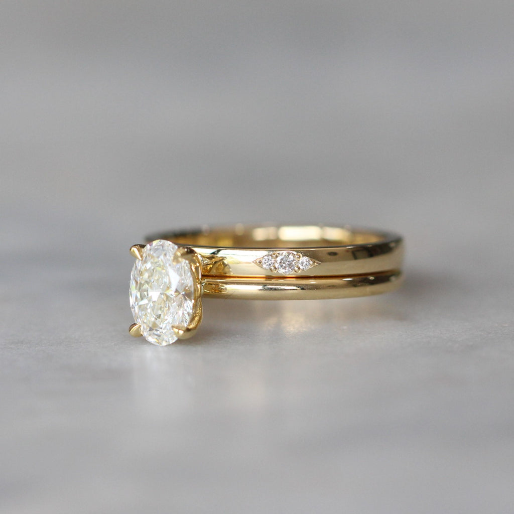 diamond trio wedding band
