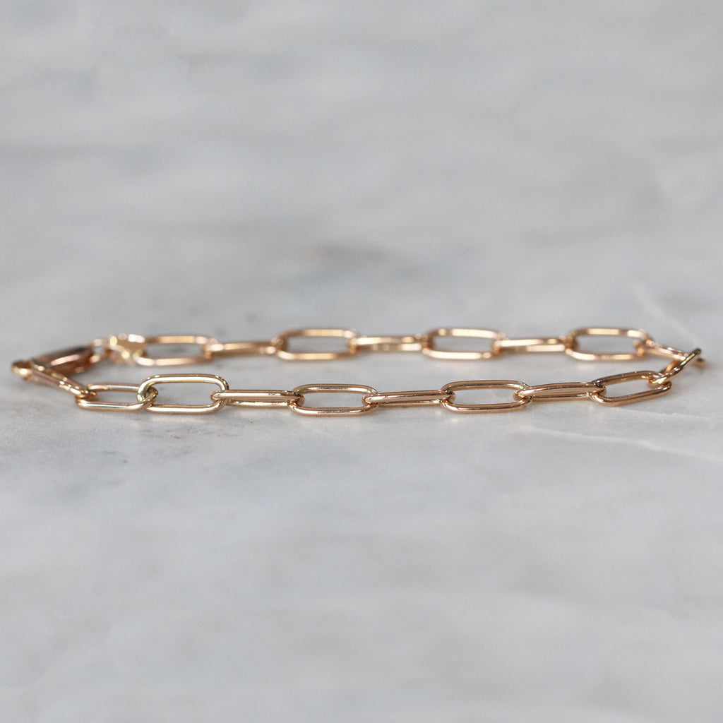 gold paperclip bracelet
