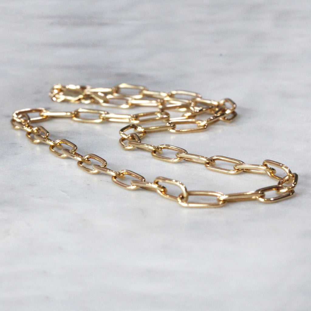 solid gold paperclip necklace