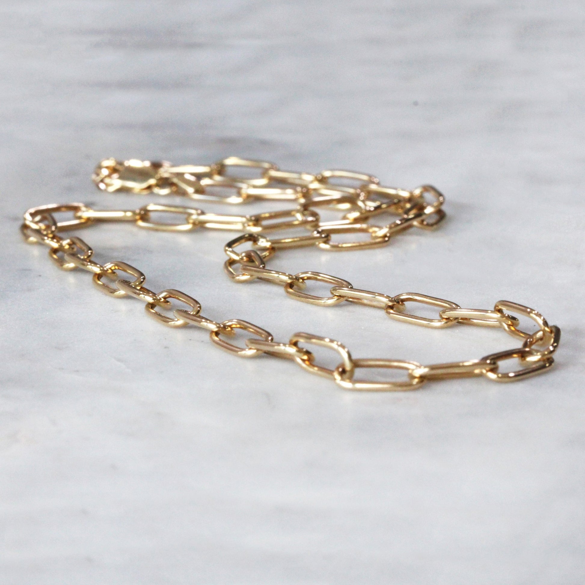 solid gold paperclip necklace