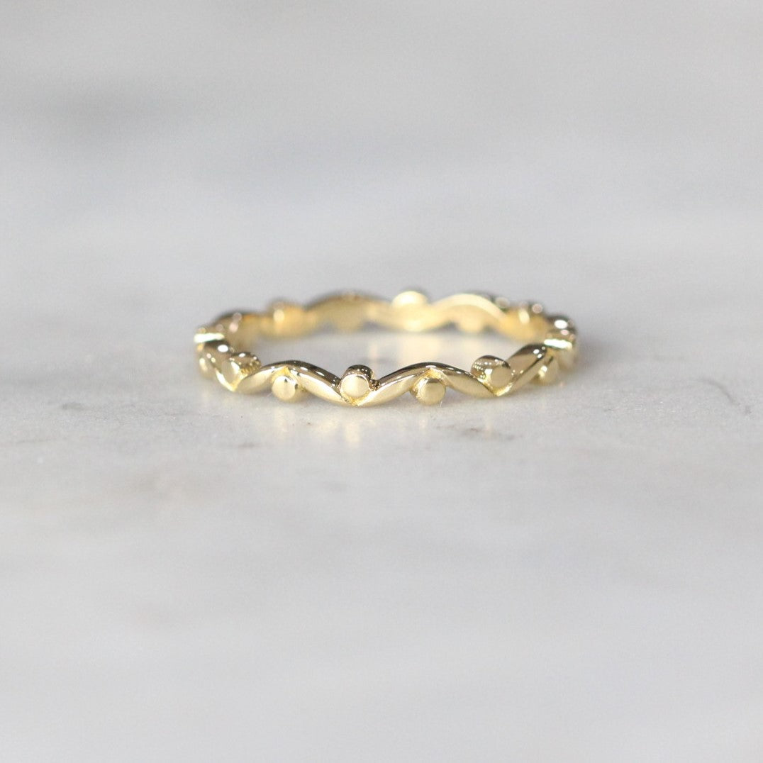 gum leaf wedding band