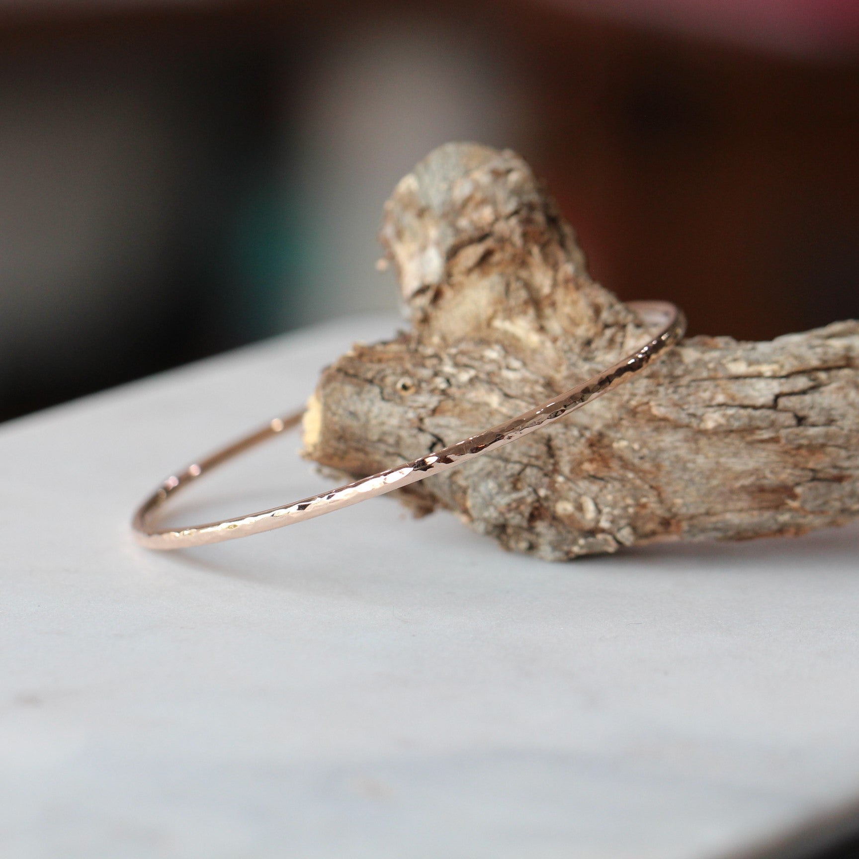hammered gold bracelet