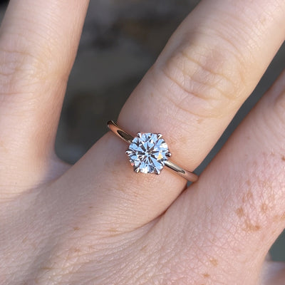 ROUND LAB DIAMOND \ LOTUS RING