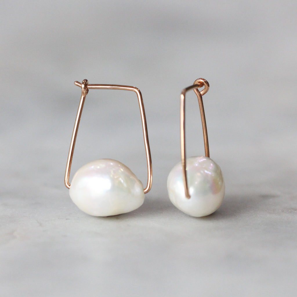 pearl bell earrings