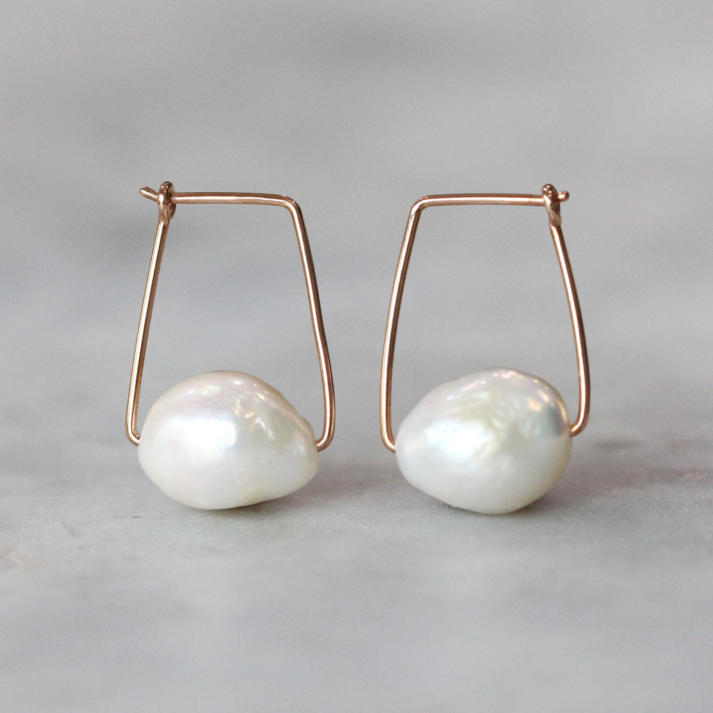 pearl bell earrings