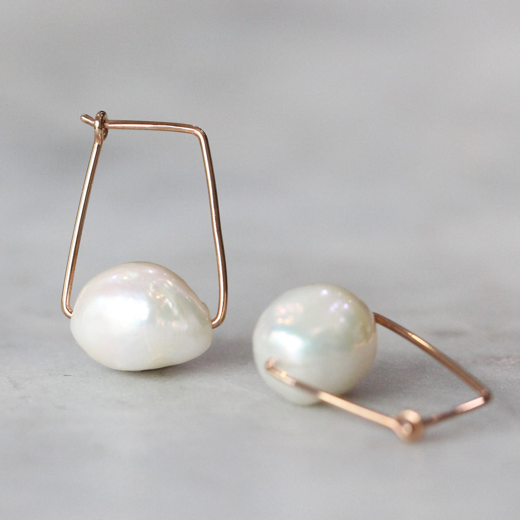 pearl bell earrings
