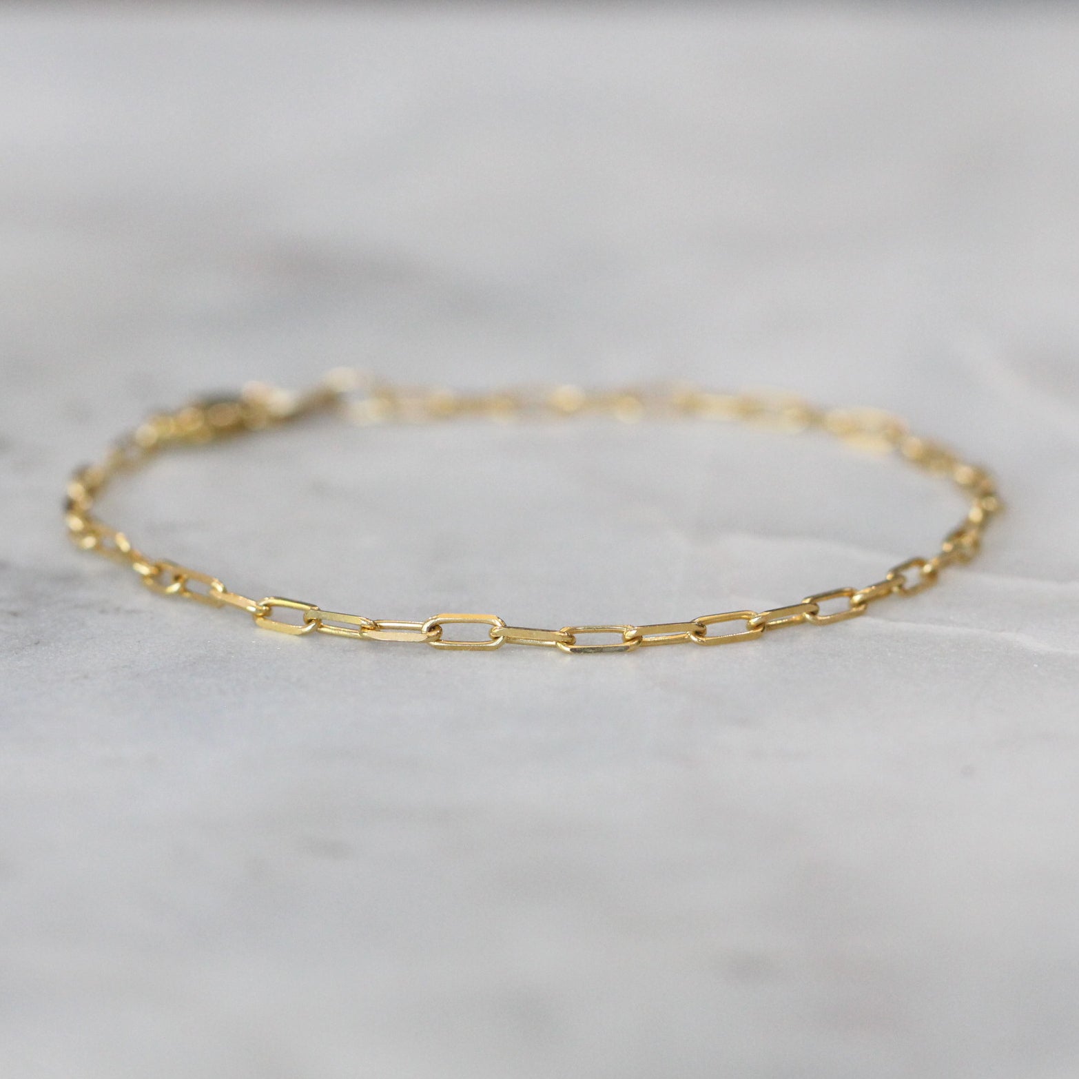 petite gold paperclip bracelet