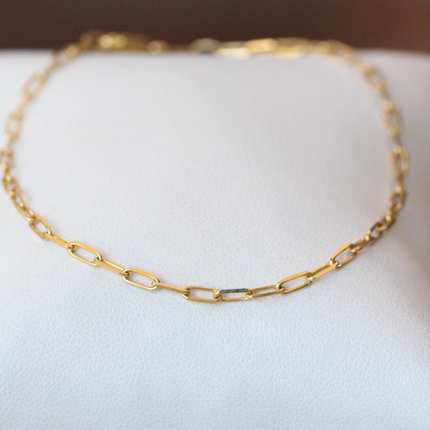 petite gold paperclip bracelet