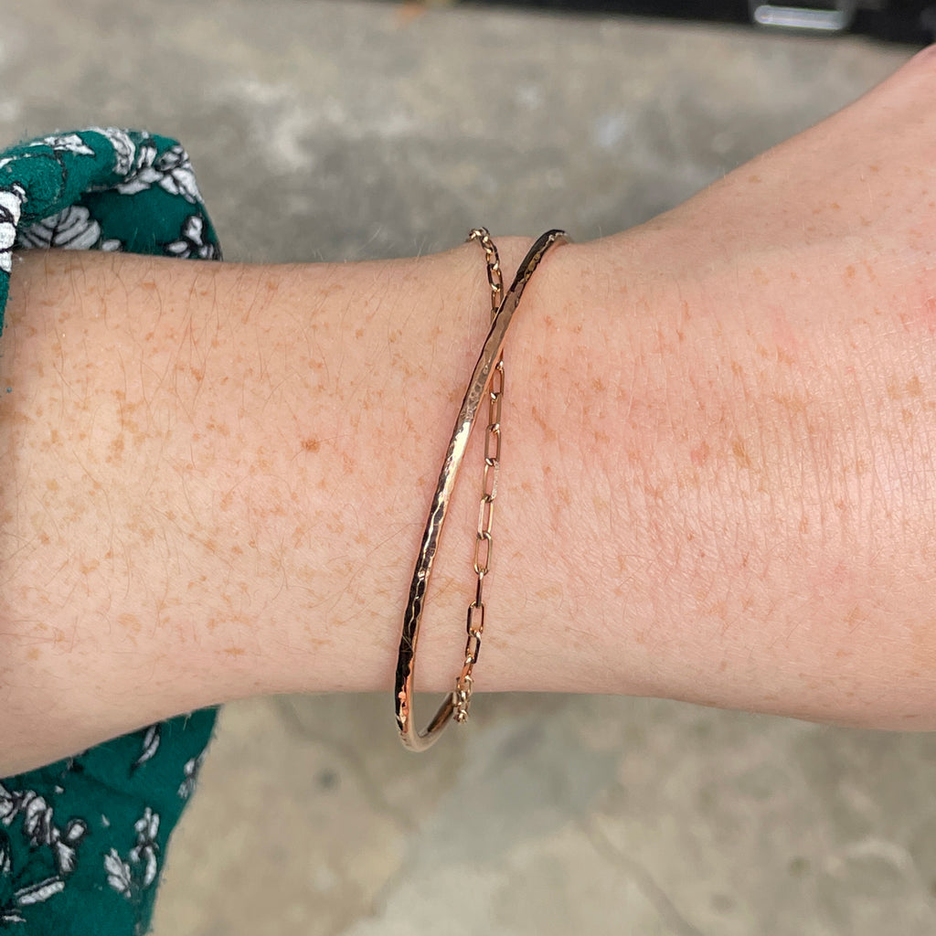 petite gold paperclip bracelet