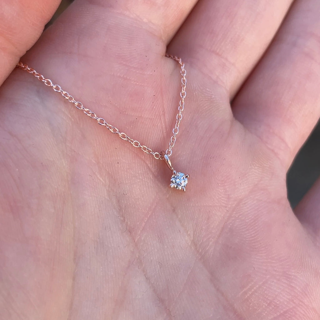 petite champagne diamond necklace