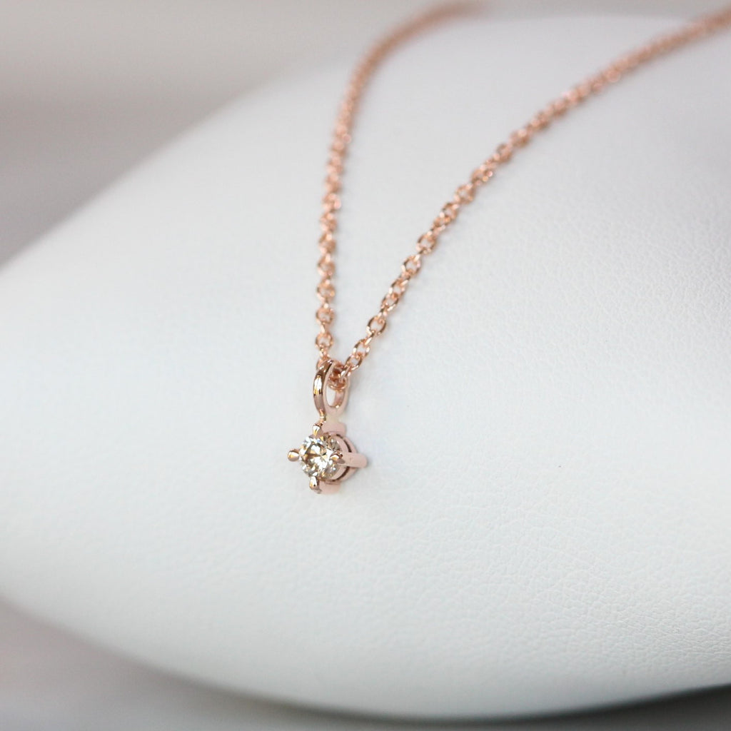 petite champagne diamond necklace