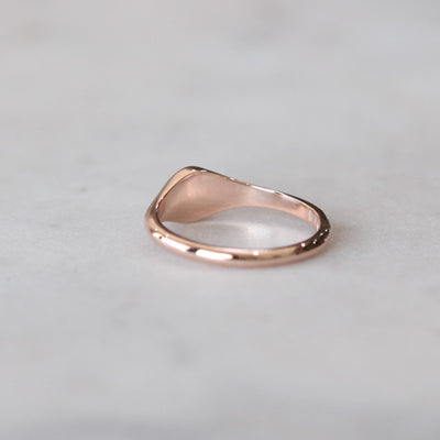rose gold Round Signet Ring back view