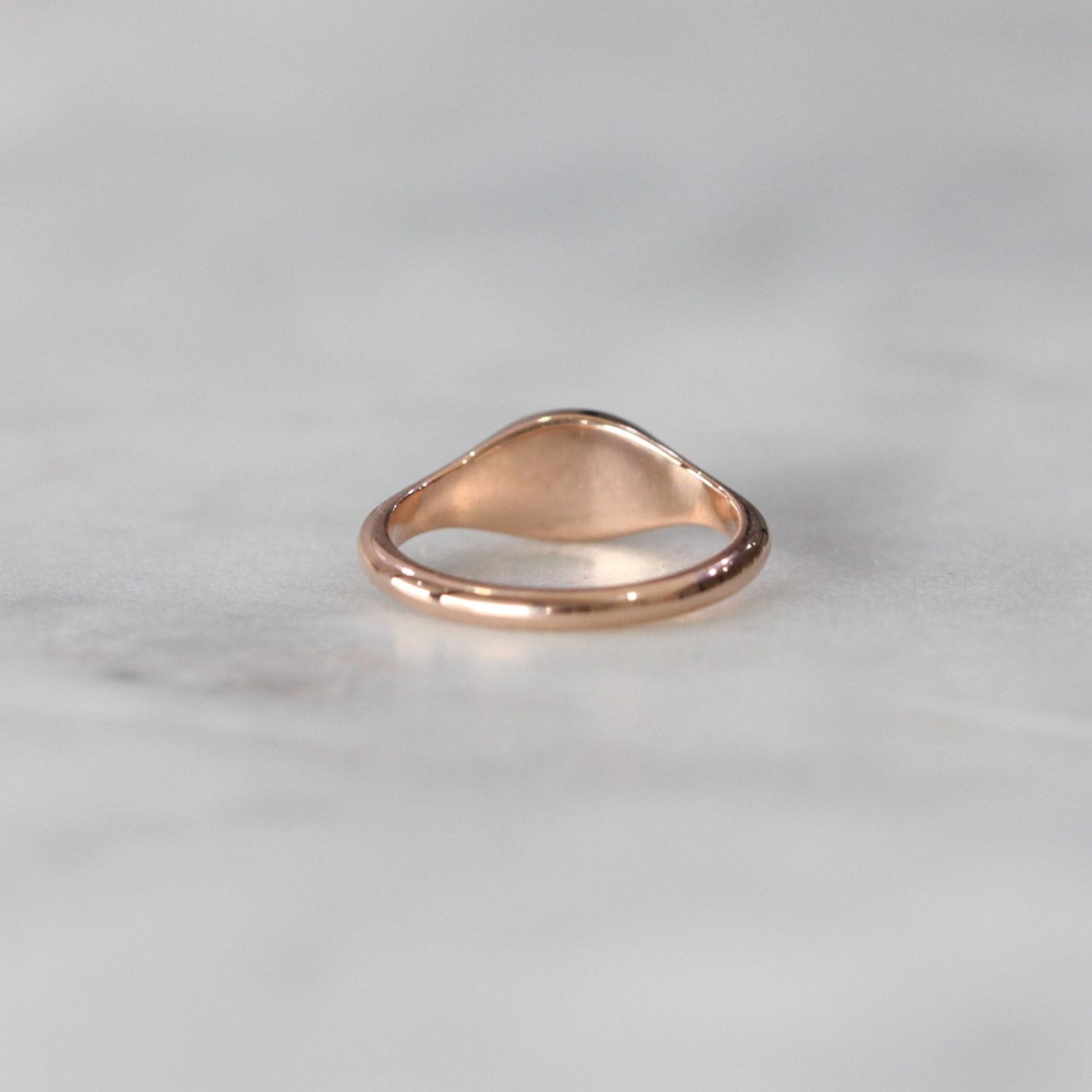rose gold ellipse signet ring back