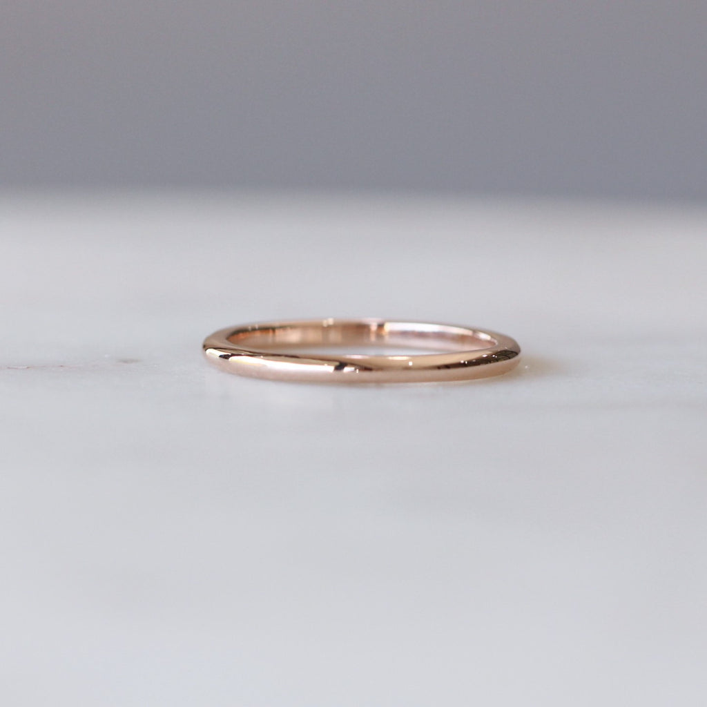 half round wedding band rose gold