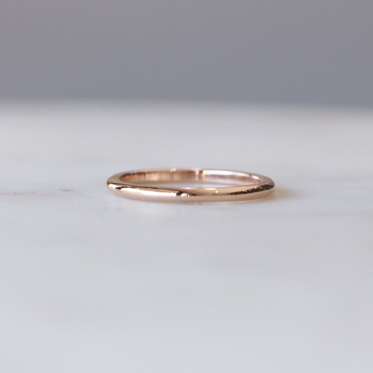 half round wedding band rose gold