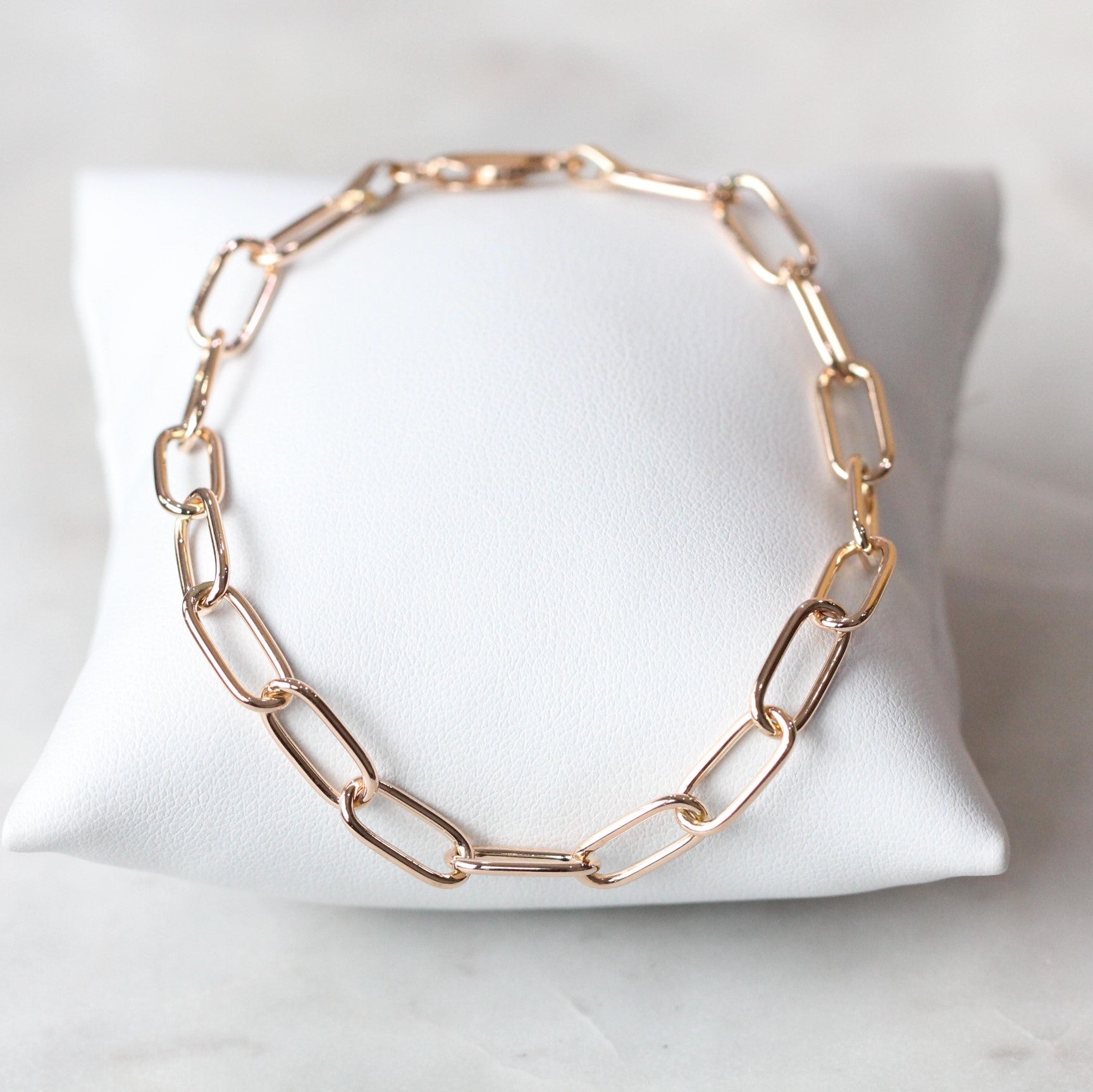 gold paperclip bracelet