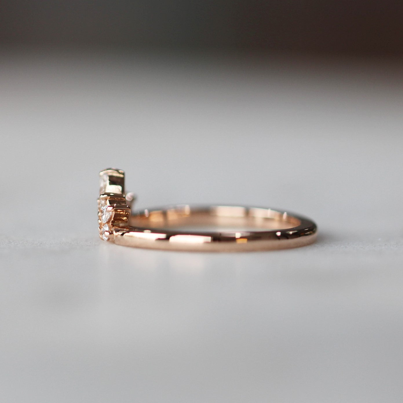 tegan diamond arch wedding band side