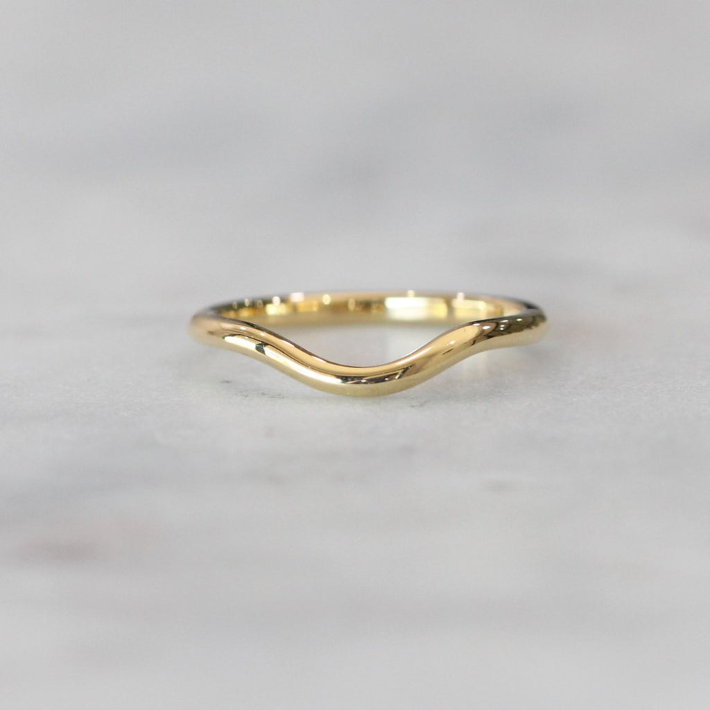  wave wedding band yellow gold