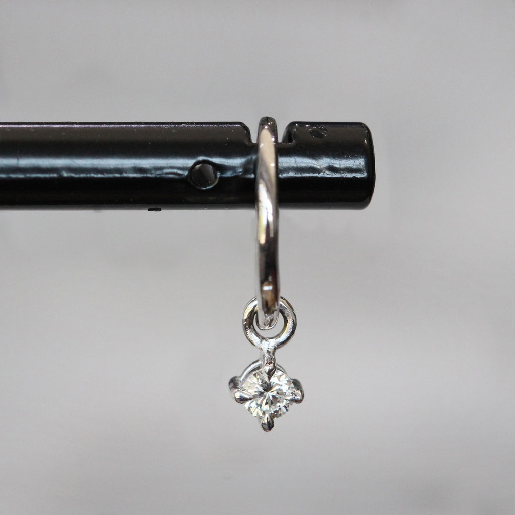 Diamond mini Hoop Earring